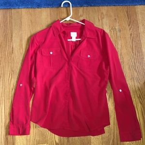 Red Dress Shirt From Chico’s (Size:0)